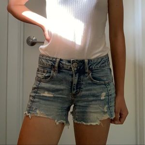 AE high-waisted denim shorts